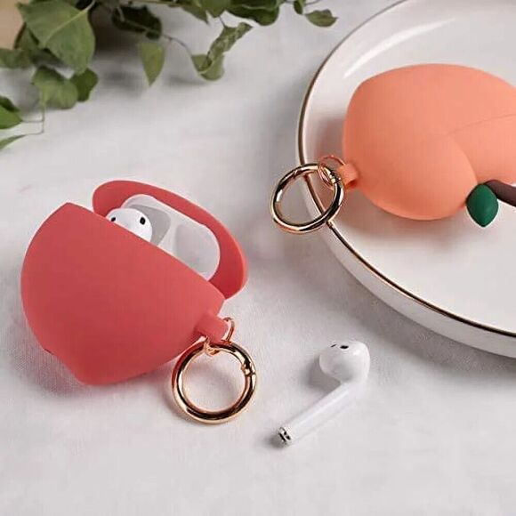 AirPods Pro Case elago® Peach Case 3D Cute Design Case Cover with Keychain NIB - Picture 7 of 7
